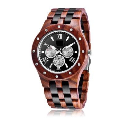 China design your own wooden watch engraved wood watch wooden chronograph watch for sale