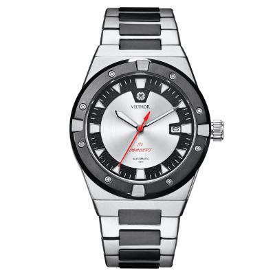 China Relojes para hombre automáticos de plata, reloj automático de la prenda impermeable del acero inoxidable en venta