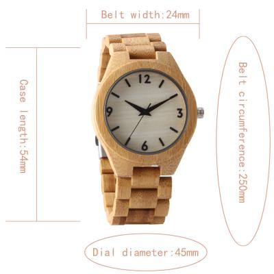 China Fashion Vintage Men Bamboo Wrist Watch , Japan Movement Quartz Watch Hand Made for sale