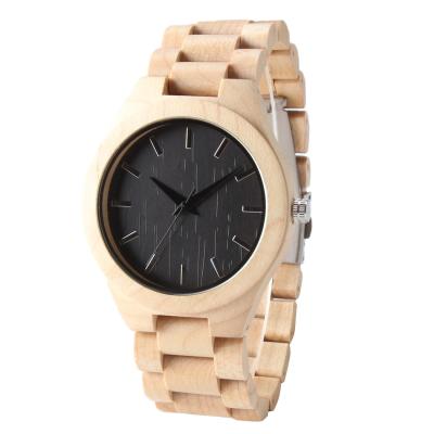 China Men Quartz Wooden Quartz Watch Mineral Glass Custom Logo 12 Month Guarantee for sale