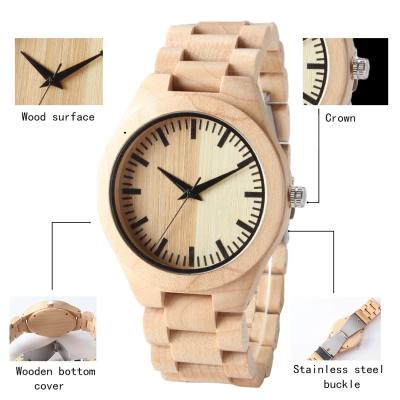 Chine Montre en bois de quartz de mouvement du Japon de cadran, montres du bois originales de grain pour le cadeau à vendre