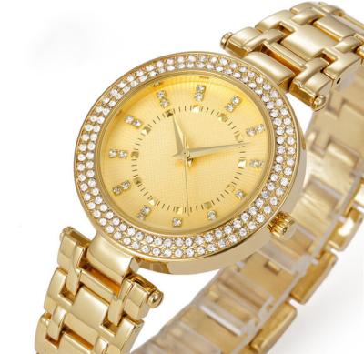 China PVD-Goldkupfer-Armbanduhr-Quarzwerk-Damen Diamond Watch zu verkaufen