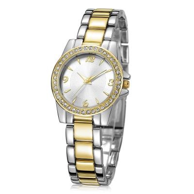 China CZ Quartz Women Wrist Watch Gold Plated Stainless Steel Diamond Iced Out for sale