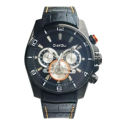 China correa de cuero auténtica militar del deporte de 30m m del reloj del cuarzo impermeable del cronógrafo en venta