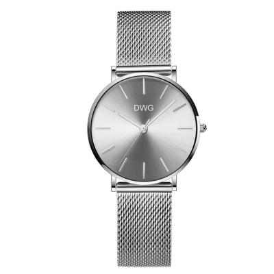 中国 Stainless Steel Mesh Strap Watch Quartz Movement 30mm Waterproof Wrist Watch 販売のため