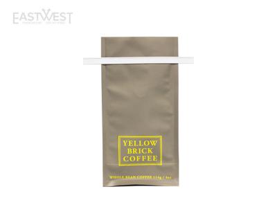 China Matte Bopp Block Bottom Coffee Bags , Flat Pouch Bag Food Grade Packaging Materials for sale