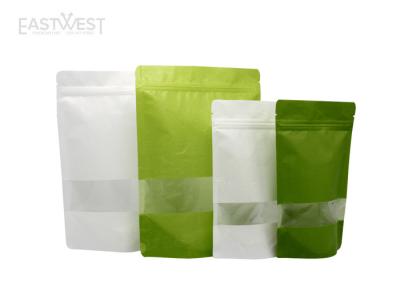 China Clear Windowed Rice Paper Stand Up Pouches For Dry Food / Snack / Candy for sale