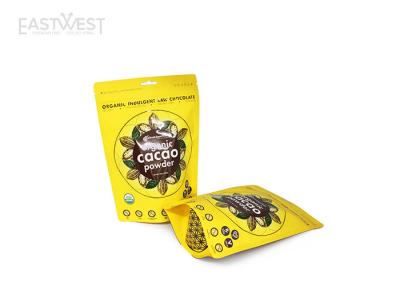 China Aluminum Ziplock Stand Up Pouch Bags Custom Branded for Organic Cacao Powder for sale