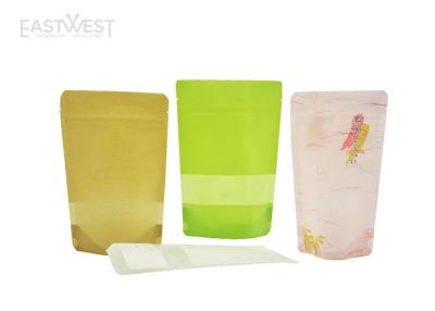 China User Friendly Natural Look Zipper Rice Paper Pouches Food Grade Gravure Printing for sale