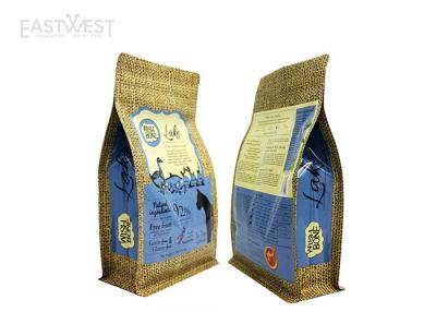 China Flat Bottom / Block Bottom Coffee Bean Packaging Bags With Zip And Valve for sale