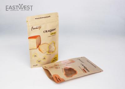 China Irregular Shape Clear Window Kraft Paper Pouch Heat Sealing For Snacks Packaging for sale