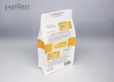 China White Kraft Paper Flat Bottom Pouch / Box Rectangle Clear Window Moisture Proof for sale