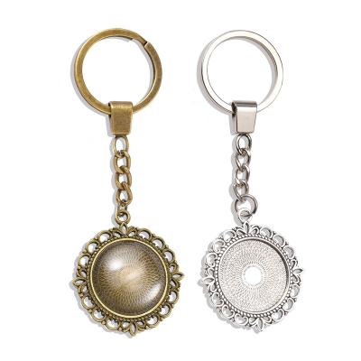 China DIY Jewelry Accessory Cabochon Base Jewelry Components Keychains Cabochon Base Zinc Alloy Setting (Pendant or Earring Keychains) 25MM for sale