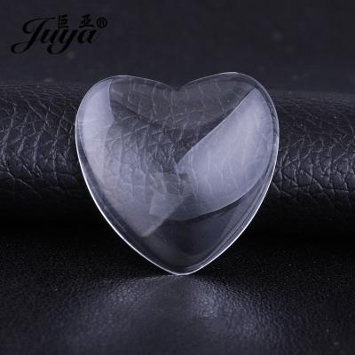 China Jewelry Making Factory Supply Base Cabochon Different Size Glass Heart Clear Glass for sale