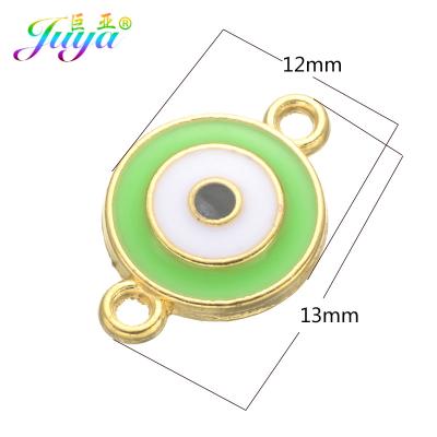 China 20pcs/lot DIY Zinc Alloy Enamel Greek Evil Eye Charms Connector Accessories For Turkish Handmade Charms Jewelry Making for sale