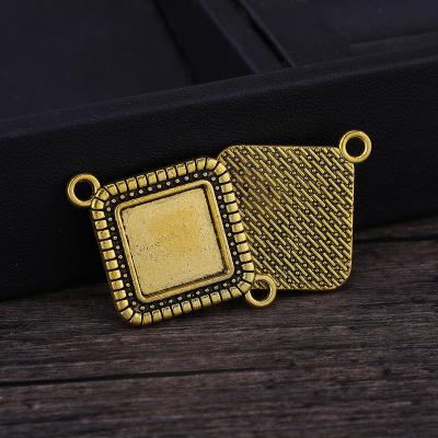 China High Quality DIY Jewelry Findings 15MM Connectors Bracelet Findings DIY Cabochon Base Zinc Alloy Square Setting for sale