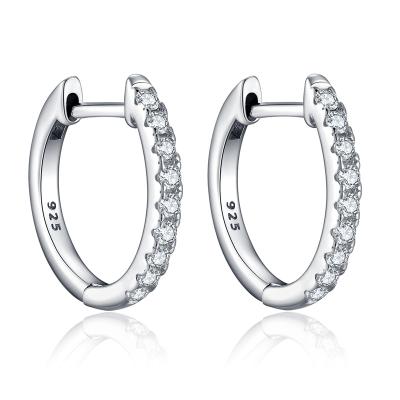 China Nickel Silver Women Zircon Cuff Free Exquisite Diamond 925 Small Circle Crystal Earrings for sale