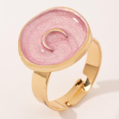 China Fashion Moonstone Stainless Steel Lightweight Chunky Open Hoops Sunstone Gold Plated Rings for sale