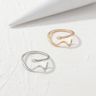 China Lightweight Chunky Open Hoops Ebay Amazon Style Stainless Steel Hot Snake Shaped Ring for sale