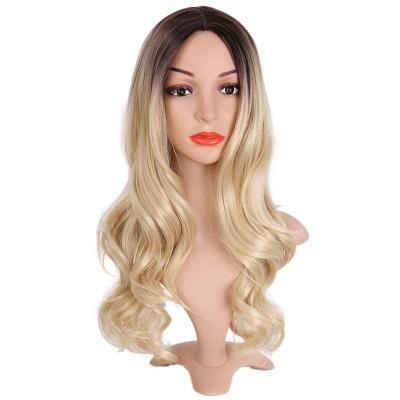 China Synthetic Water Wave Lace Wig Cosplay Party Wigs Silky Straight Long Full Wave Curly Wigs For Women for sale