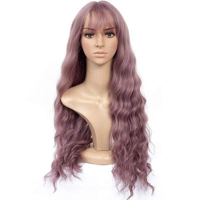 China Long Water Wave Brazilian Silky Straight Wig Heat Resistant Synthetic Full Wig For Women for sale