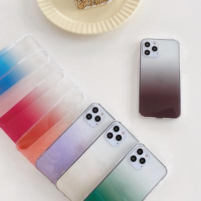 China Shockproof Colorful Gradient Back Cover For Iphone 12 mini 11 Pro Max Phone Case Amazon Best Selling Soft Imd For Iphone 13 Max Xr X 7 8 for sale