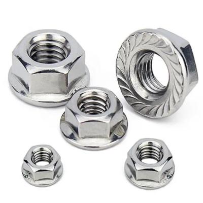 China Automotive Parts Car Universal Hexagon Nut Aluminum Profile Fitting Flange Nut Hexagon Anti Loosening Screw Nut M3M4M5M6M8M10 Wholesale for sale