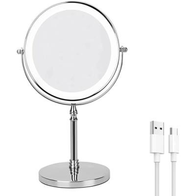 China Lighted 8 Inch Lighted Makeup Mirror With 3 Color 