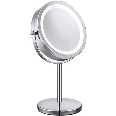 China 1x 10X LED Double Side Lighted 360 Degree Rotation 7 Inch LED Table Mirror for sale