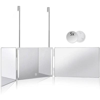 China White Color 3 Way Lighted Mirror For Haircut With LED for sale