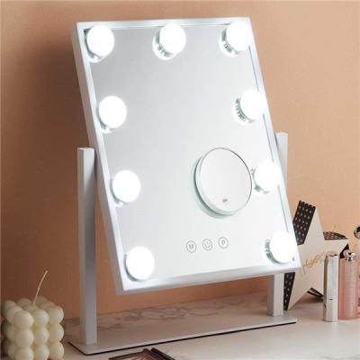 China Lit 9 Bulbs Hollywood LED Light Vanity Mirror With 10x Spot Mirror for sale