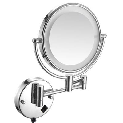 China Lighted 8 Inch 10x LED Double Sided Wall Makeup Mirror for sale