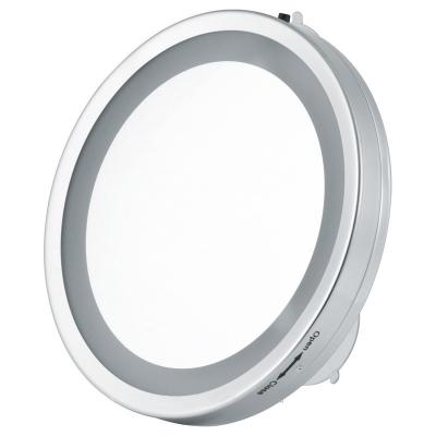 China 6 Inch Metal LED Lighted Single Side Wall Mirror Vanity With Suction Cups for sale