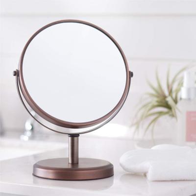 China Modern bronze double sided lighted vanity mirror for sale