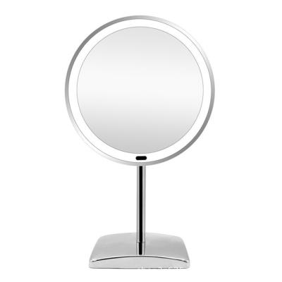 China Round Rechargeable ABS Lighted LED Lighted Touch Sensor Position Cosmetic Mirror for sale