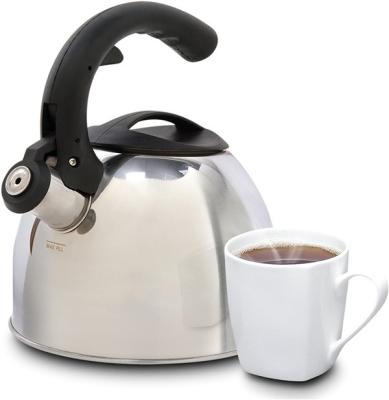 China Stocked 2 Liter Stainless Steel Steam Line Tea Whistling Kettle for sale