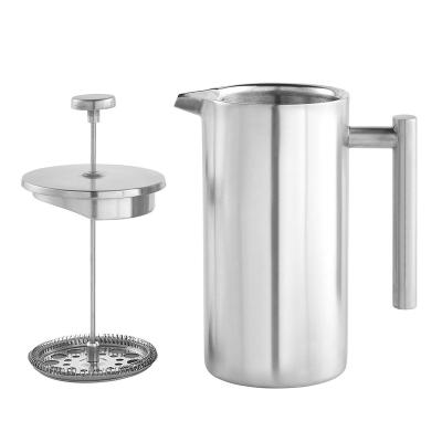 China French Stainless Steel 350ml Kitchen Viable Double Wall Coffee Press Tea Maker for sale