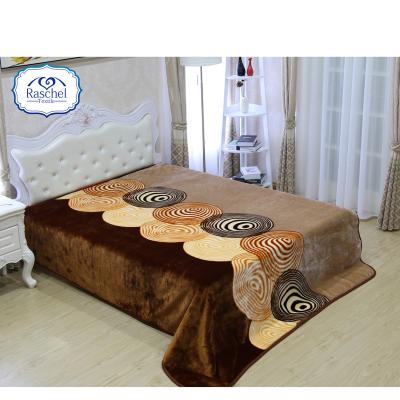 China 100% Polyester Custom Anti-pilling Korean Printed Raschel Plush Blanket for sale