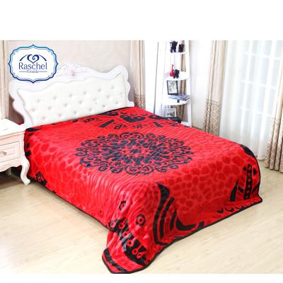 China Spain style 100% super soft anti-pilling polyester one ply geometric designs mora blanket for sale