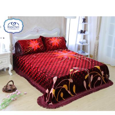 China Nondisposable 100% Polyester Korean Style Embossed Blanket Bedding Comforter Sets for sale