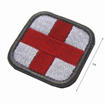 China QXMOVING Handmade Tactical Medical Patch Embroidered Badge Cross Patch For Bag, Cloth, Hat for sale