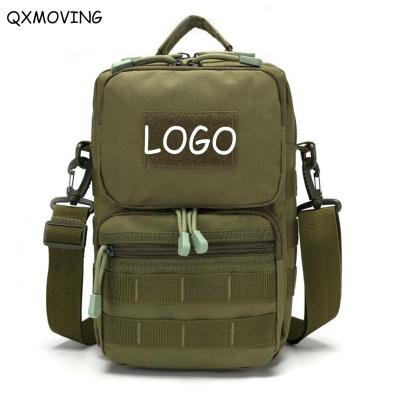 China QXMOVING Anti-theft LOGO Military Camo Sling Bag Custom Waterproof Outdoor Tactical Molle System Saddle Bag Hold Belt Bag for sale