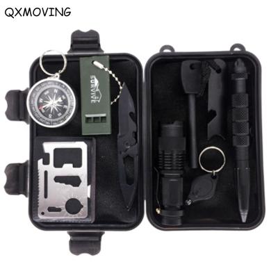 China For QXMOVING Travel Outdoor Emergenty Tactical Emergency Tool Camping Survival Emergency SOS Kit Military OutdoorBox Survival Gear Rescue Kits for sale