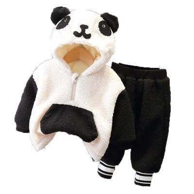 China Cute Baby Girls Panda Doll Sets For New Chinese Style Baby Girls Clothing Winter Style Fleece for sale