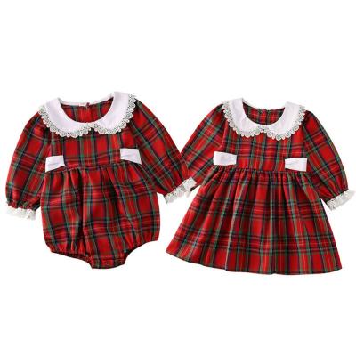 China Spring Anti-wrinkle Spring Hot Sale Autumn Children Girls Pretty Dress Plaid Long Sleeve Christmas Western Style for sale