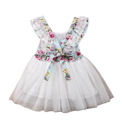 China Newest Design Summer Anti-wrinkle Cute Style Girl Wedding Dress Elegant Sleeveless Babies Dress Design for sale