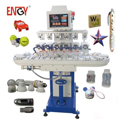 China Printing Shops 6 Color Pad Printer With Rotary Conveyor Belt 8 Color Pad Printing Machine for sale