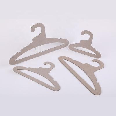 China FSC Eco Friendly Wholesale Price Recycled Clothes Gray Paper Hangers With Logo Printing for sale