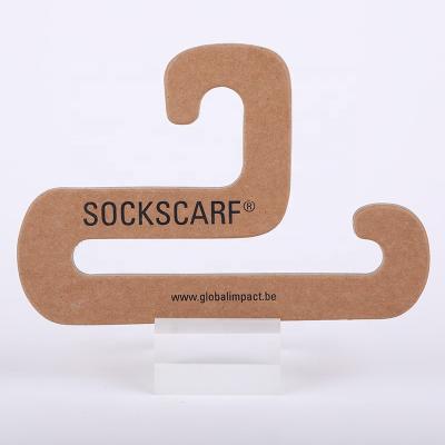 China FSC Eco Friendly Custom Logo Cardboard Paper Hangers Eco Degradable Hooks For Flower Scarf Display for sale