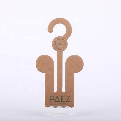 China China Eco Friendly Wholesale Custom Recycled Kraft Paper Shoe Hanger With Printed Logo for sale